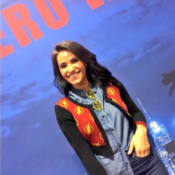 RARE Hero Within / Elhoffer Design DC Comics The Flash Cropped Cardigan. NWOT - Picture 3 of 8